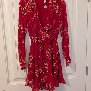 H&M Red Floral Dress